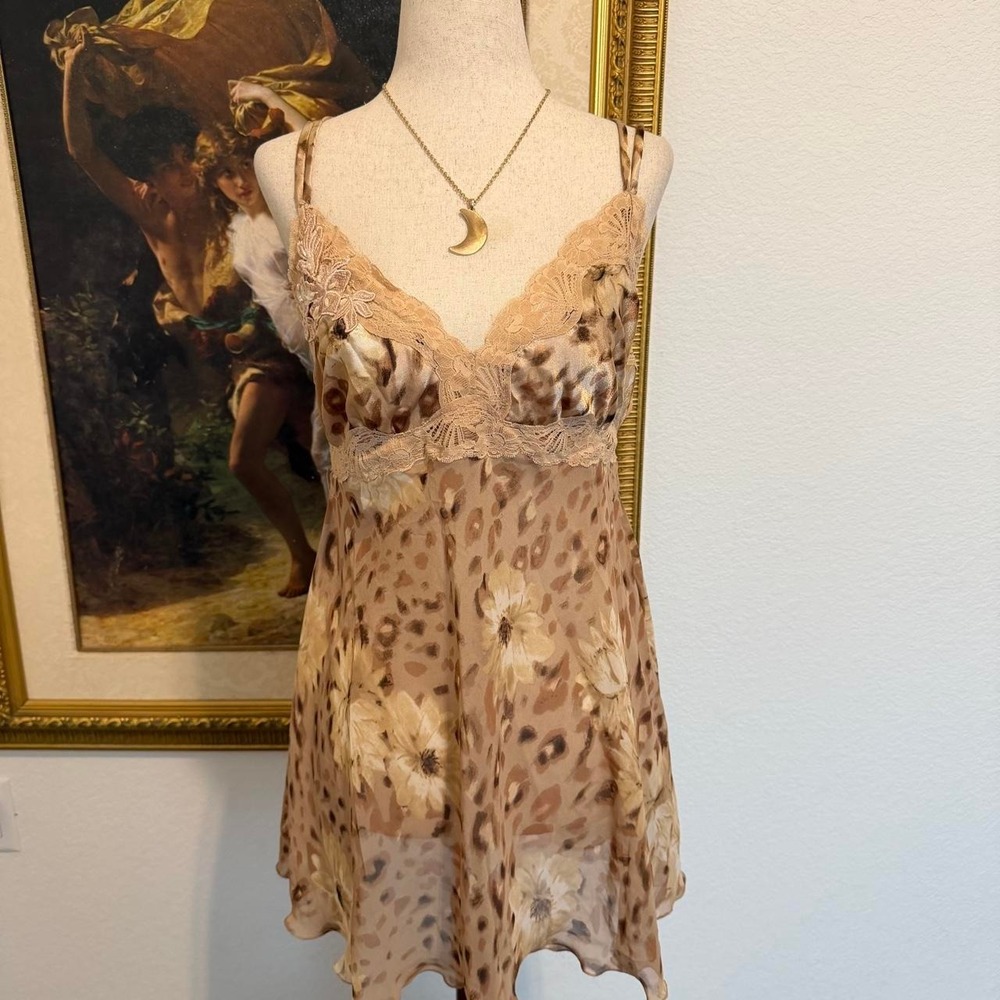 Boho Fairy Leopard Nighty with Beading Details - Picture 1 of 7